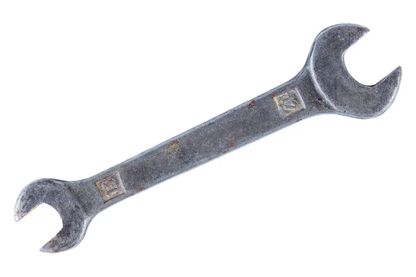 Старий Металевий Ключ Майстерні Ізольований Білому Тлі — стокове фото