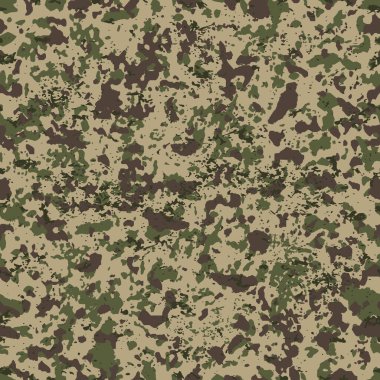 Yeşil ve kahverengi grunge tonlarında kusursuz bir kamuflaj.