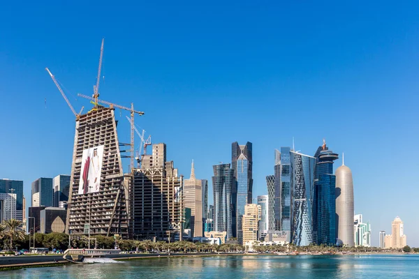 Doha Katar Január 2018 West Bay City Skyline Egy Gyönyörű — Stock Fotó