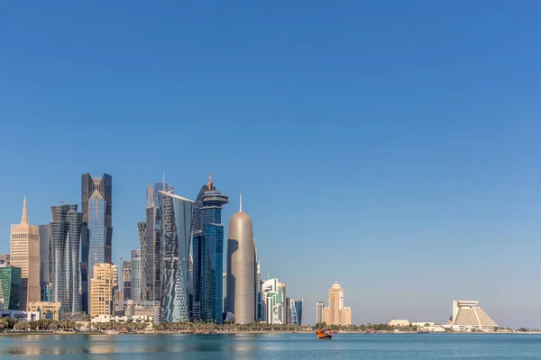 Doha Qatar Gennaio 2018 Skyline West Bay City Una Bellissima — Foto Stock