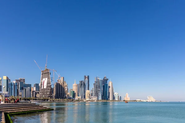 Doha Katar Január 2018 West Bay City Skyline Egy Gyönyörű — Stock Fotó
