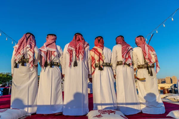 Doha Qatar Enero 2018 Colorida Celebración Doha Con Gente Local — Foto de Stock