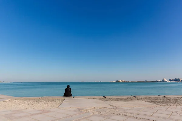 Doha Qatar Januar 2018 Einheimische Genießen Die Offenen Bereiche Der — Stockfoto