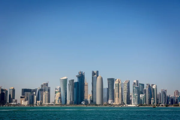 Horizon Doha Par Une Journée Hiver Brumeuse Qatar — Photo