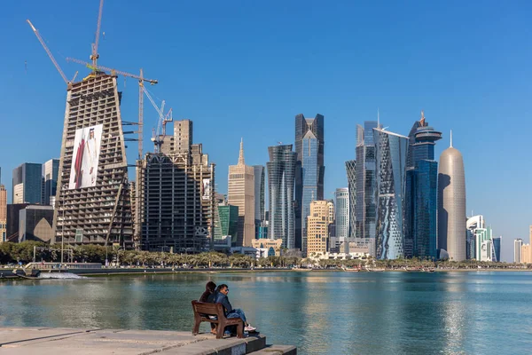 Doha Qatar Jan 2018 Locals Genieten Van Een Prachtige Dag — Stockfoto