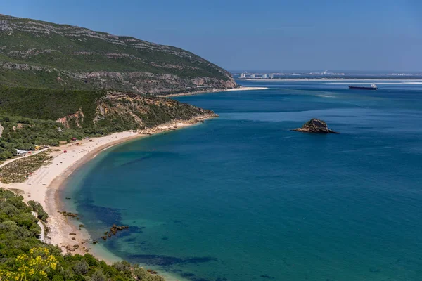 Increíble Playa Agua Azul Arrabida Alentejo Portugal — Foto de Stock