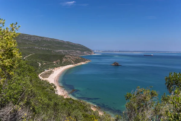 Increíble Playa Agua Azul Arrabida Alentejo Portugal —  Fotos de Stock