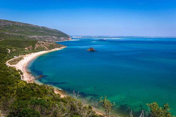 Increíble Playa Agua Azul Arrabida Alentejo Portugal —  Fotos de Stock