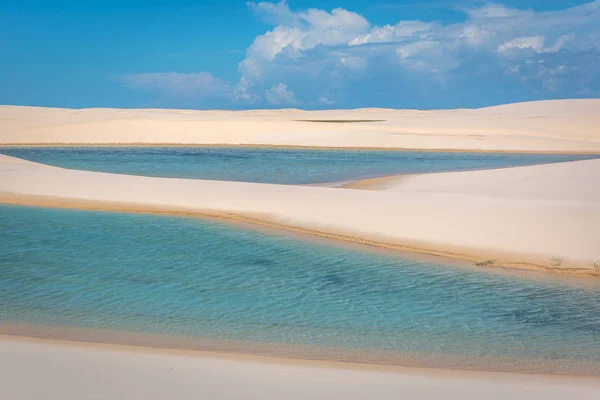 Amazing Natural Pools White Sand Dunes Exotic Holiday Destination North — Stock Photo, Image