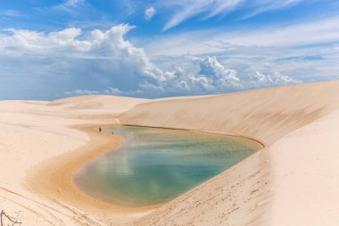 Amazing scenario at Lencois  Maranhenses National Park, which receives as many as 60,000 visitors a year clipart