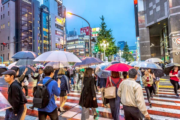 Tokyo Japon Septembre 2018 Grand Groupe Personnes Traversant Une Route — Photo