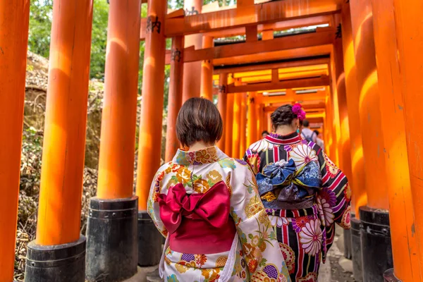 Кіото Японія 2018 Вересня Туристів Пов Язка Традиційних Японських Одяг — стокове фото