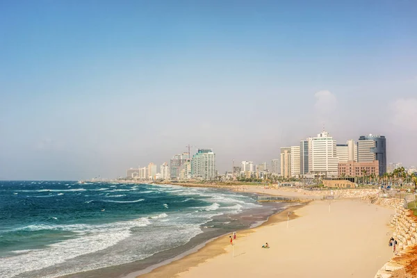 Uma Vista Panorâmica Tel Aviv Uma Tarde Céu Azul Israel — Fotografia de Stock