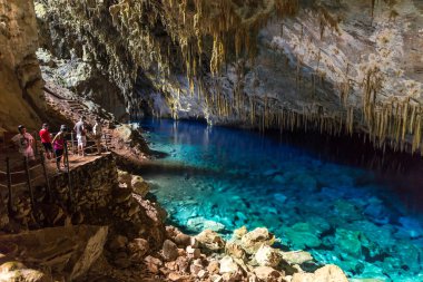 Palamut, Brezilya - Mar 14 2018 - turist palamut, ana Eko Turizm hedef Brezilya'da inanılmaz mavi mağara keşfetmek