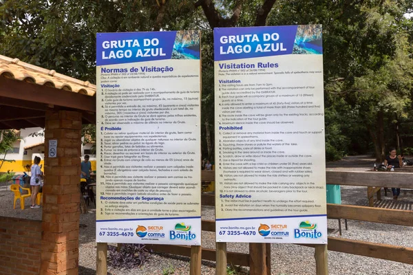 Bonito Brasil Marzo 2018 Gruta Azul Visitation Rules Blue Cave —  Fotos de Stock