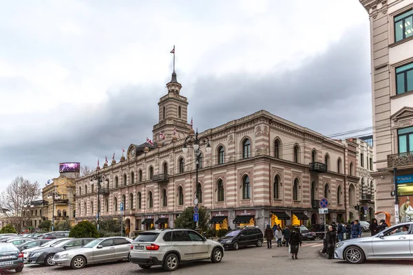 Tbilisi Georgia Jan 8Th 2018 Big Group People Cars Tbilisi — Stock Photo, Image