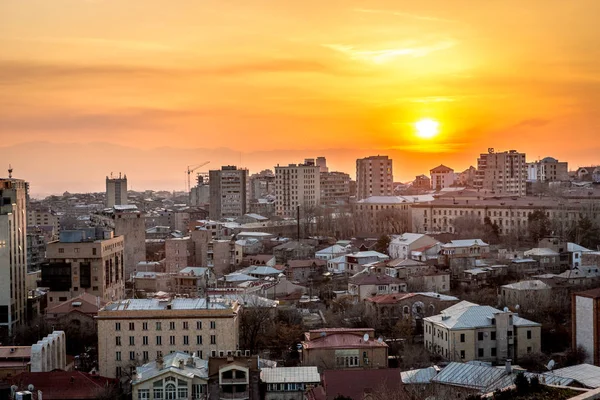 Cidade Yerevan Pôr Sol Armênia — Fotografia de Stock