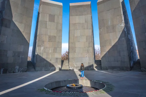 Jerevan Arménie Jan 2018 Turistický Komplex Památníku Arménská Genocida Arménie — Stock fotografie