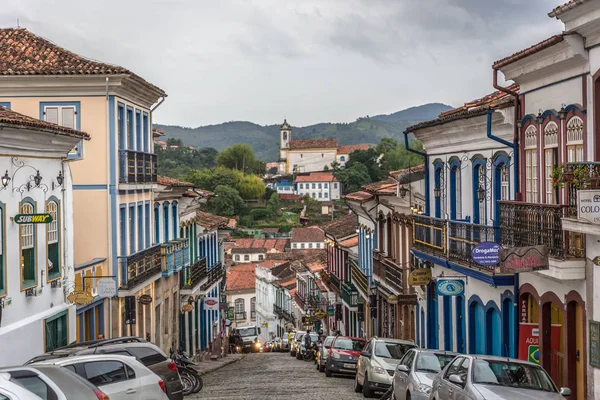 Ouro Preto Minas Gerais Novembro 2018 Casas Coloniais Coloridas Com — Fotografia de Stock