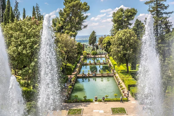 Amazing Tivoli Garden Italy Summer Hot Day — Stock Photo, Image