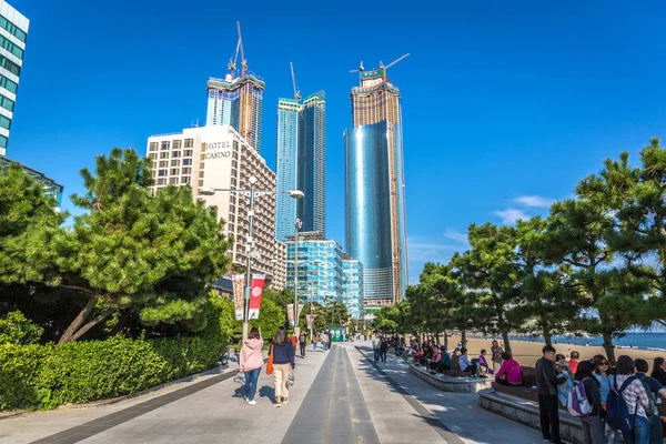 Busan Südkorea September 2018 Einheimische Und Touristen Genießen Das Gepflasterte — Stockfoto