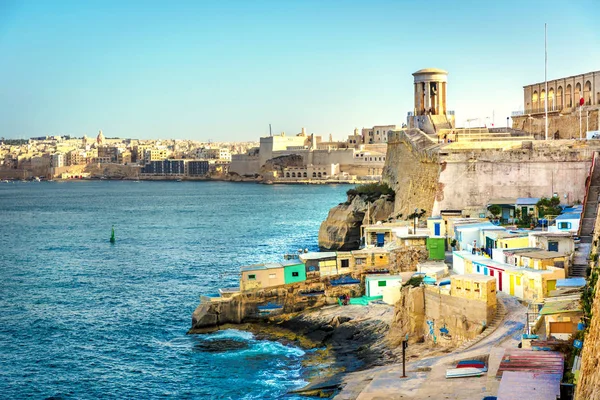 Casas Coloridas Casco Antiguo Valeta Capital Malta — Foto de Stock