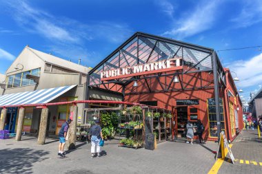 Vancouver, Kanada - 5th Eyl 2017 - turist Kanada'da Vancouver ortak pazara girme