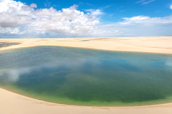 Laguna Verde Lencois Maranhenses Norte Brasil — Foto de Stock