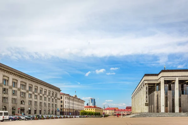 Minsk Bělorusko 28Th Červenec 2018 Obrovské Otevřené Letecké Náměstí Centru — Stock fotografie