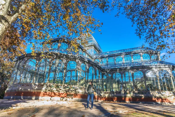 Madrid Spanien 2018 Junge Frau Amüsiert Sich Einem Open Air — Stockfoto