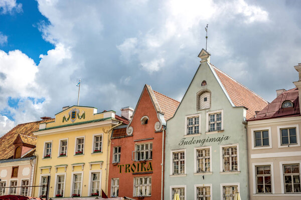 Tallin, Estonia - June 24th 2018 - Traditional houses in the old town of Tallin, the capital of Estonia