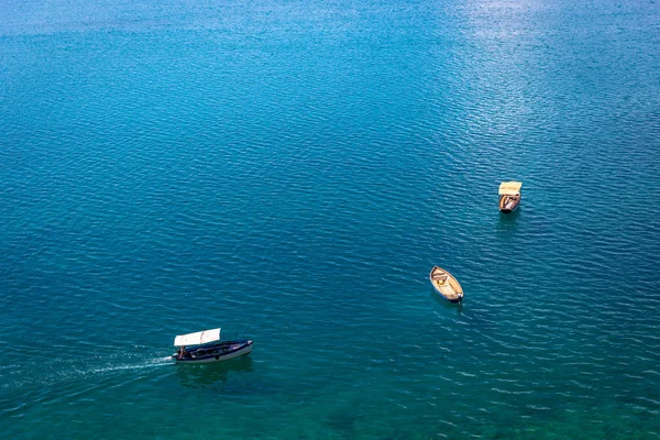 Boat Sailing Lake Ohrid Macedonia — Stock Photo, Image