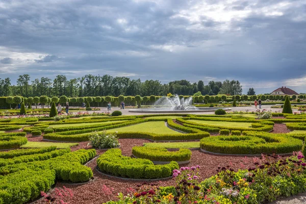 Rundle Palace Lettország 2018 Június Csodálatos Kertben Rundle Palota Egy — Stock Fotó