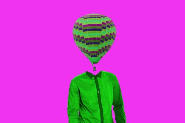 Gerçeküstü en az kavramı. Bir balon yerine bir insan kafası. Minimalizm ve Sürrealizm