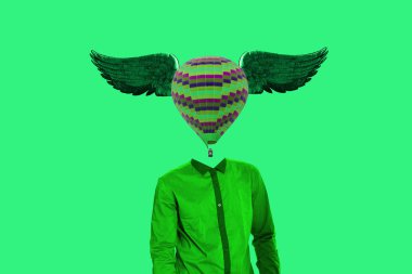 Gerçeküstü en az kavramı. Bir balon yerine bir insan kafası. Minimalizm ve Sürrealizm