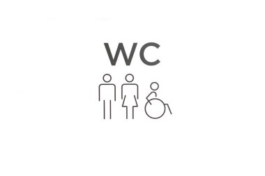 WC işareti. İşaret ya da tuvalete atama. İllüstrasyon