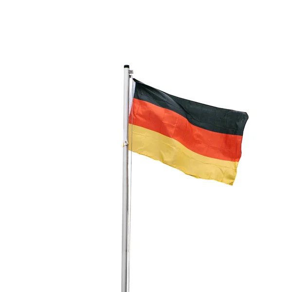 在白色背景上孤立的德国国旗. — 图库照片