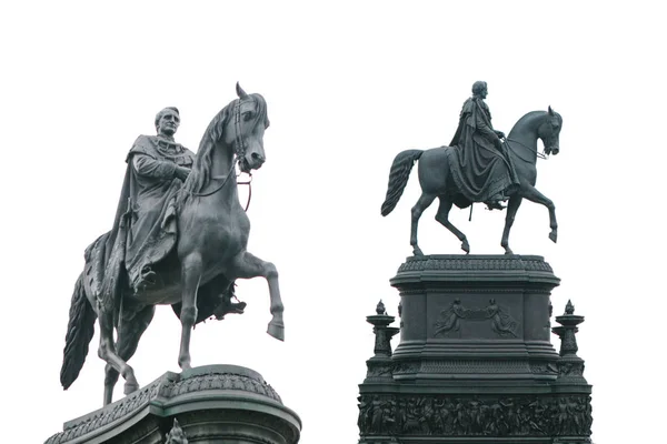 Preparado Estátua Rei Johann Saxon Dresden Alemanha Está Isolada Sobre — Fotografia de Stock