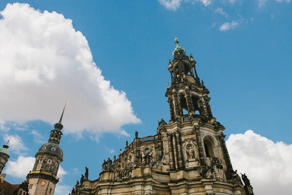 Court Catholic Cathedral of Dresden in the town square.