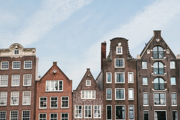 Traditional houses in Amsterdam in the Netherlands.