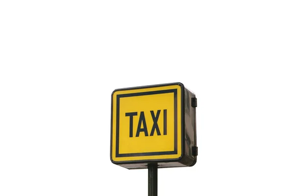 Taxi jel a elszigetelt fehér háttér — Stock Fotó