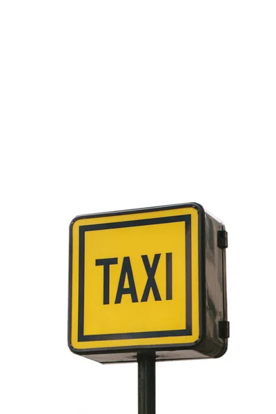 Moderne taxi teken op witte achtergrond — Stockfoto