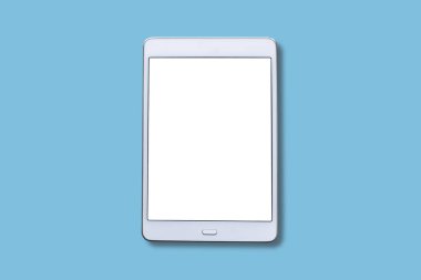 Boş bir ekran ile beyaz bir tablet.