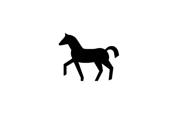 Silhueta de cavalo preto ilustração isolada sobre fundo branco — Fotografia de Stock