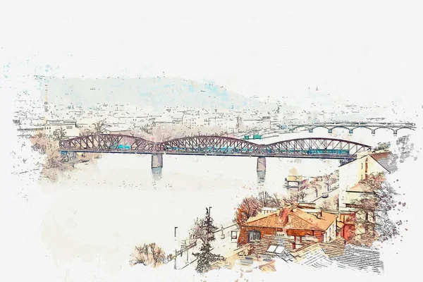 Illustration d'une belle vue de Prague . — Photo