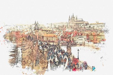 resimde Çek Cumhuriyeti Prag Charles Köprüsü