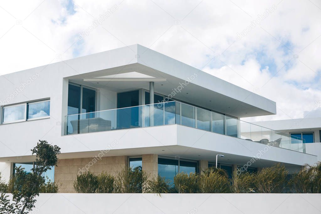 White residential building in the south of Portugal.