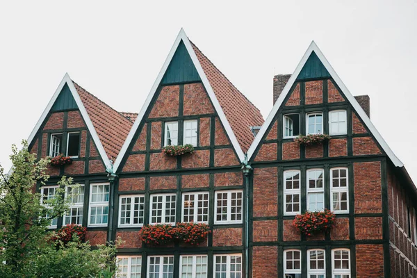 Arquitectura antigua tradicional alemana en Muenster en Alemania —  Fotos de Stock