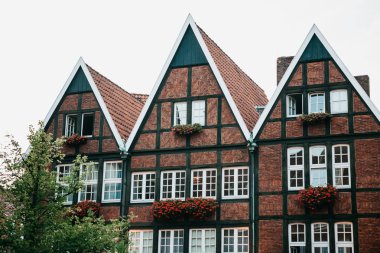 Eski geleneksel Alman Münster Almanya mimarisinde