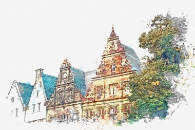 resimde. Münster Almanya Mimarlık.